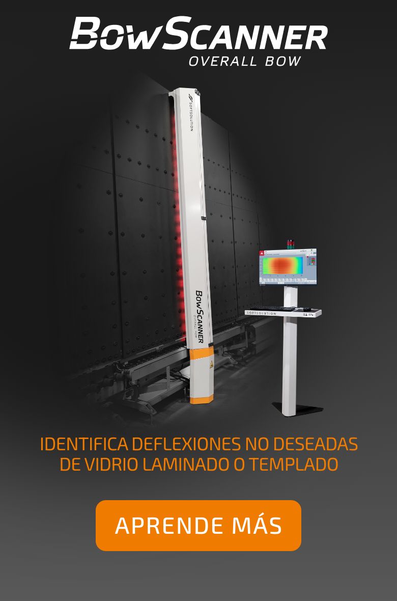 BowScanner mide la curvatura total. Identifica la deflexión no deseada del vidrio laminado o templado