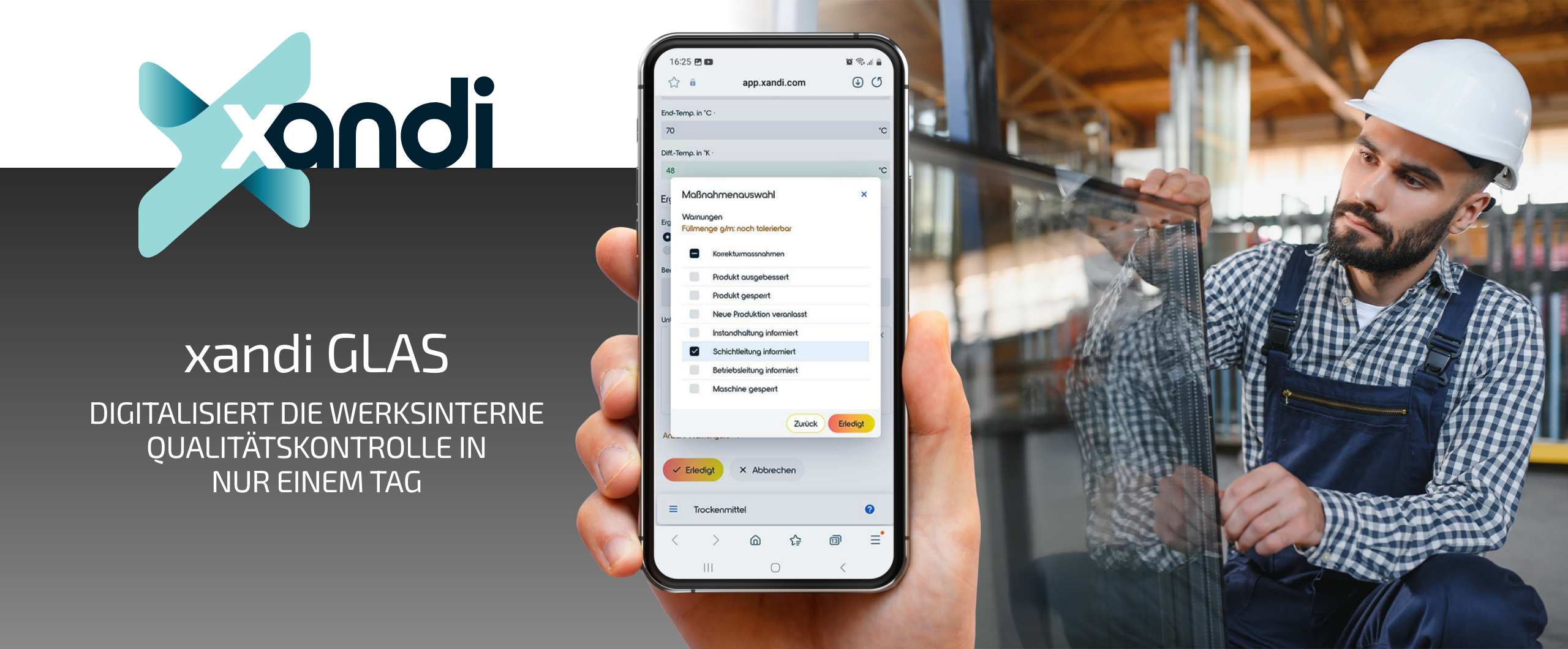 Web-App xandi für Glasbediener und Handy