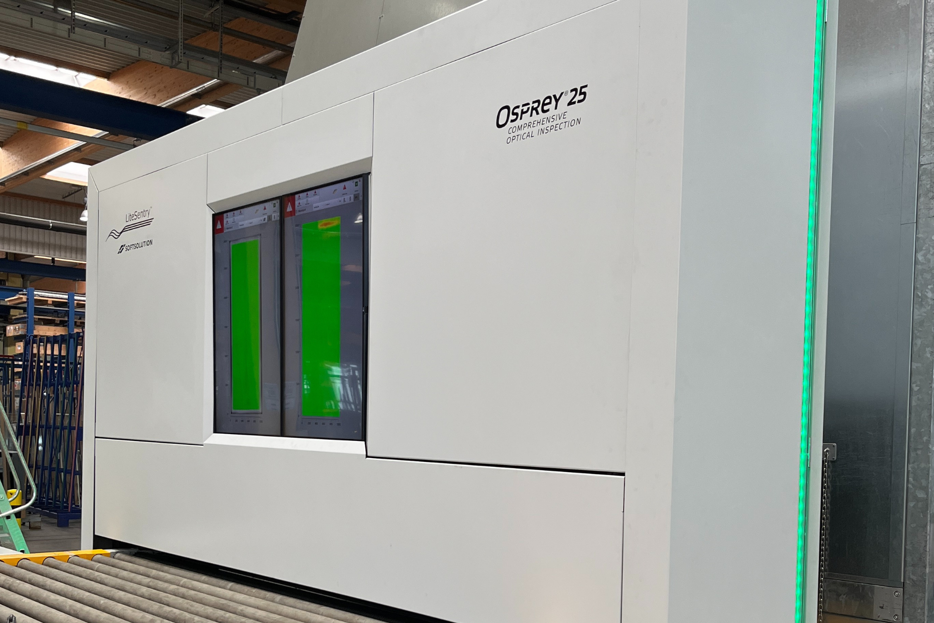 Osprey25 a la salida del horno en AGC Interpane Plattling